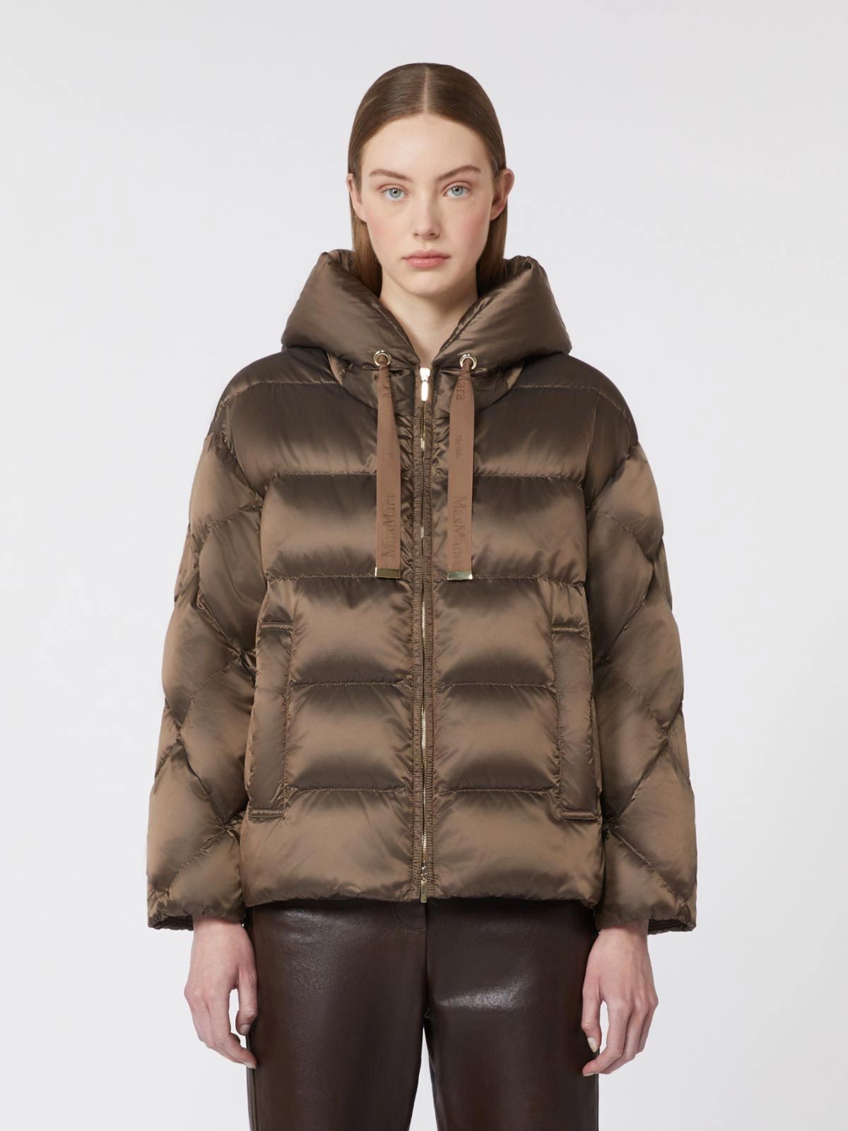 Brown Max Mara hooded down jacket | Quaranta Boutique Max mara the